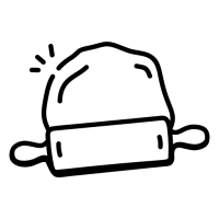 pictogramme d'un rouleau à pâtisserie