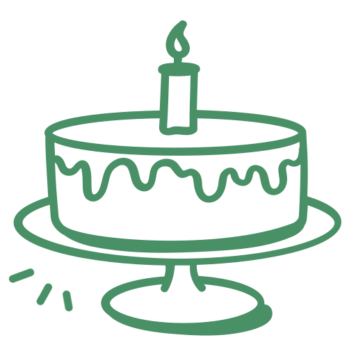 pictogramme d'un gâteau avec une bougie